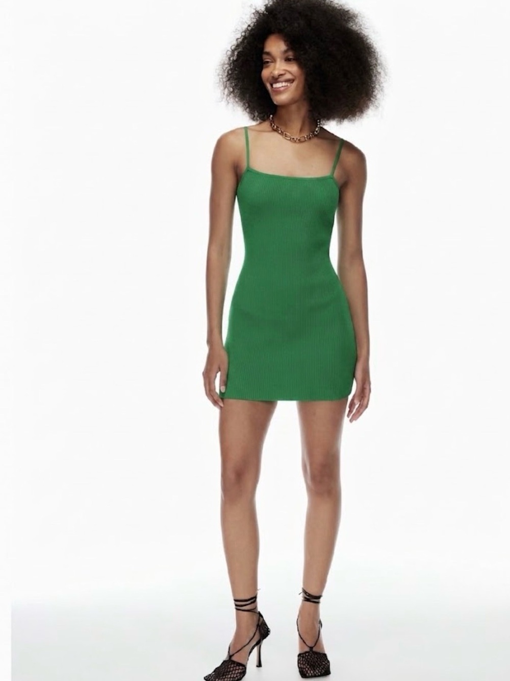 Babaton Sculpt Knit Squareneck Mini Dress Green Ribbed 99159 Size S